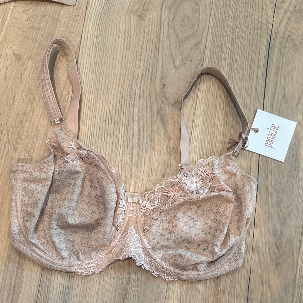 Panache Lace Detail Bra - Beige envy full cup USA - 34J , color nude NWT